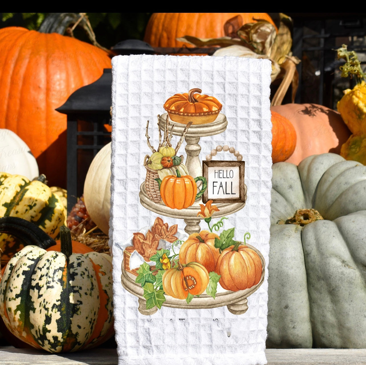 Hello Fall Tier Tray Kitchen Towel