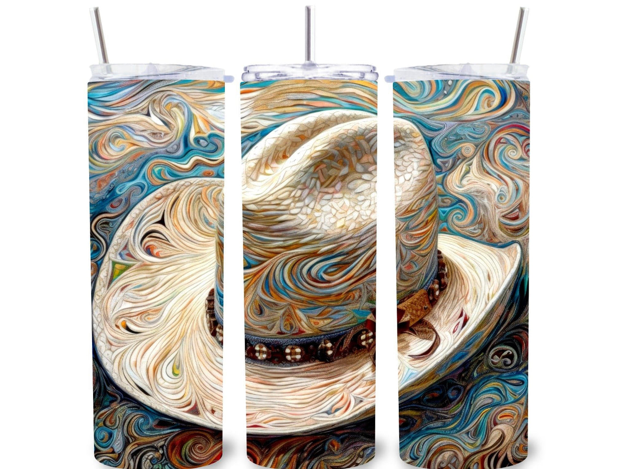 Cowboy Hat Embroidery Effect 20 oz Tumbler