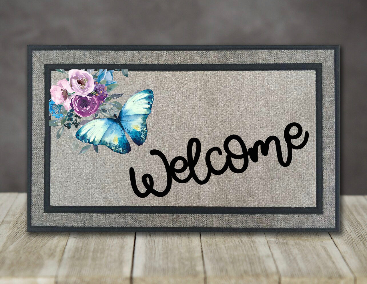 Welcome Butterfly Door Mat