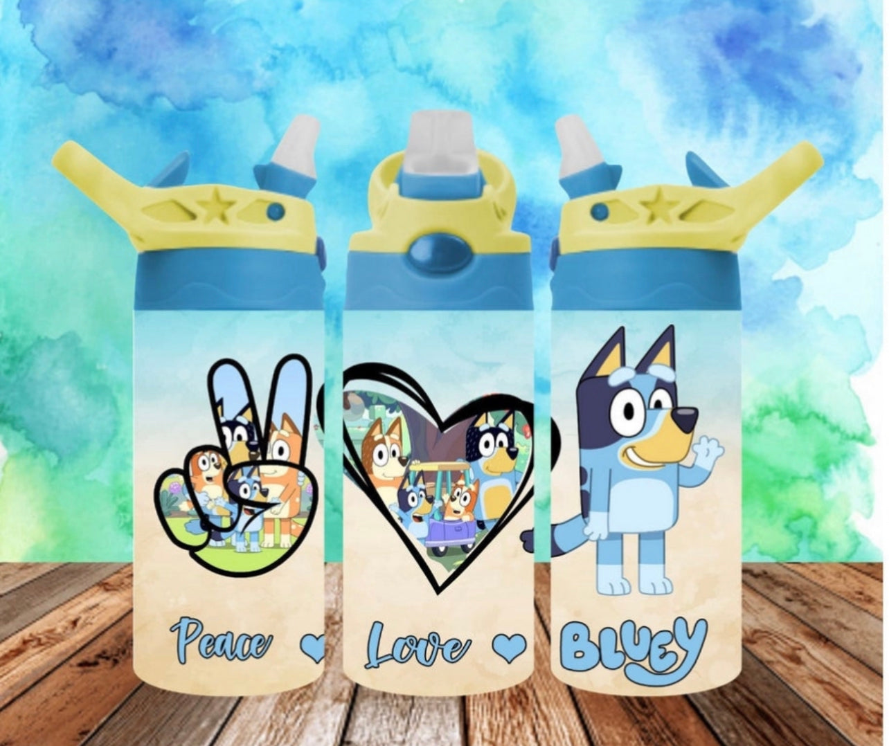 Peace Love Blue Kids Tumbler