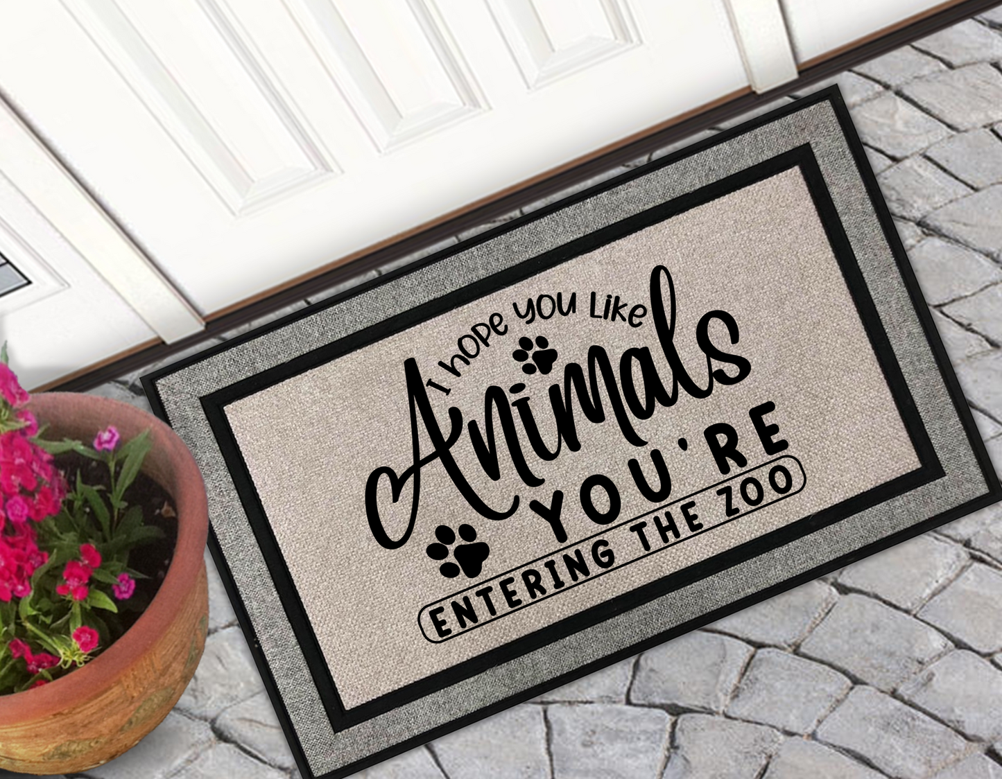 Entering the Zoo Door Mat