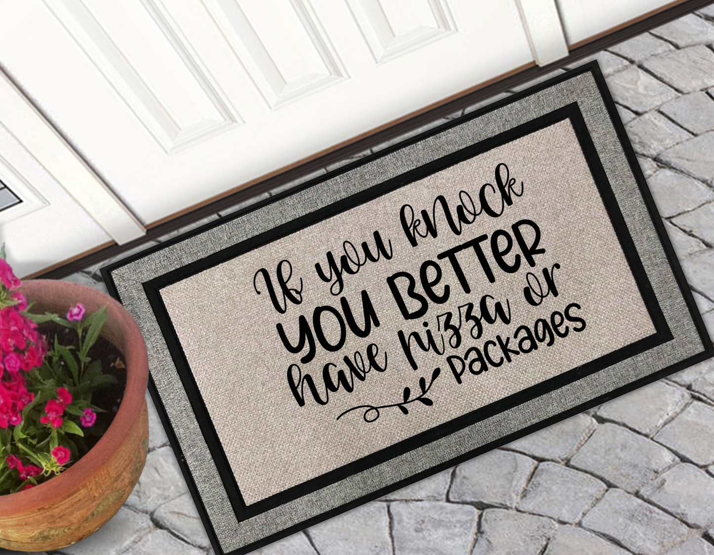 Pizza or Packages Door Mat