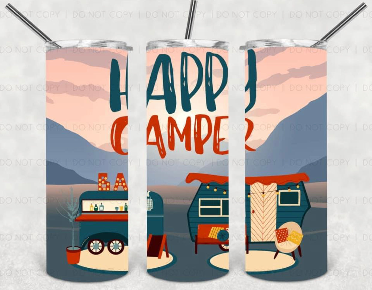 Retro Happy Camper 20 oz Tumbler