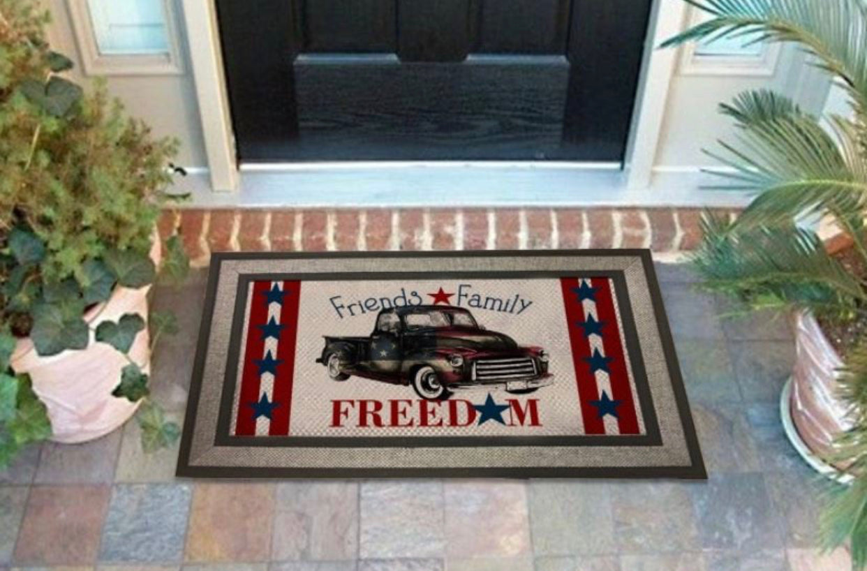 Friends, Family & Freedom Door Mat