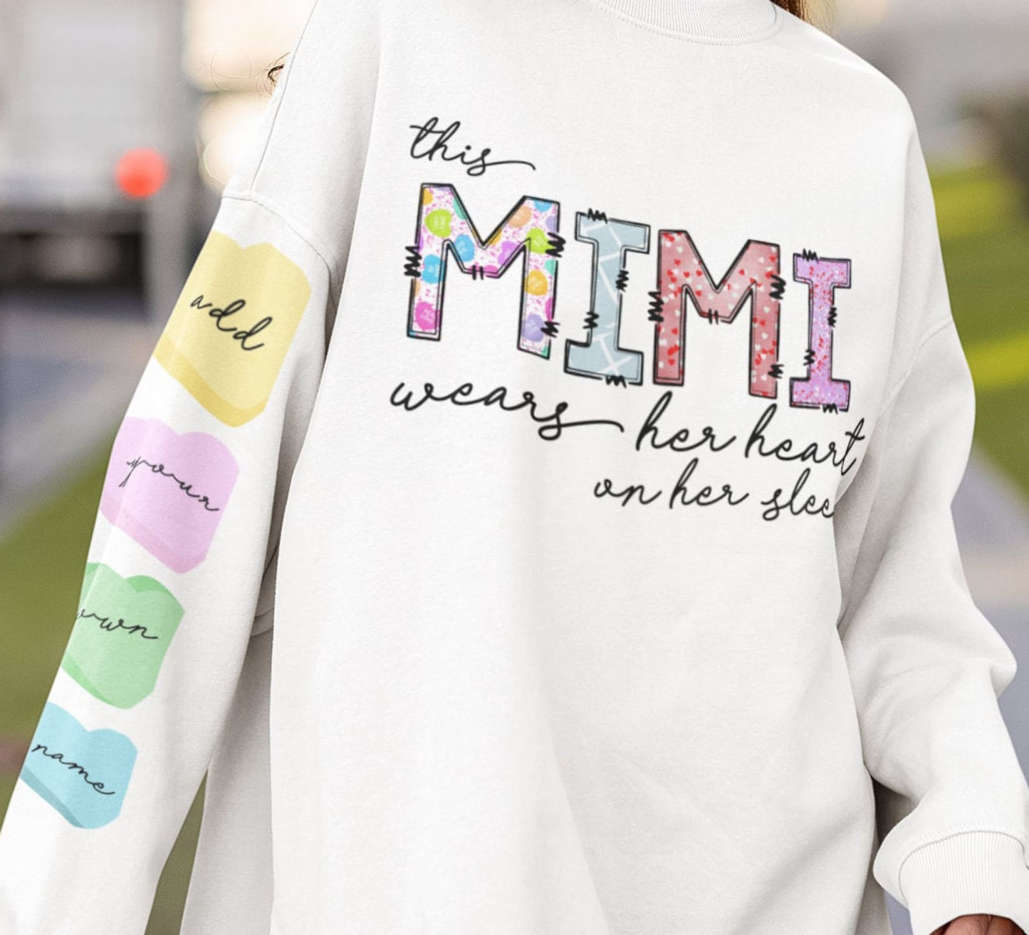 Wears Her Heart on Her Sleeve Crew Sweatshirt