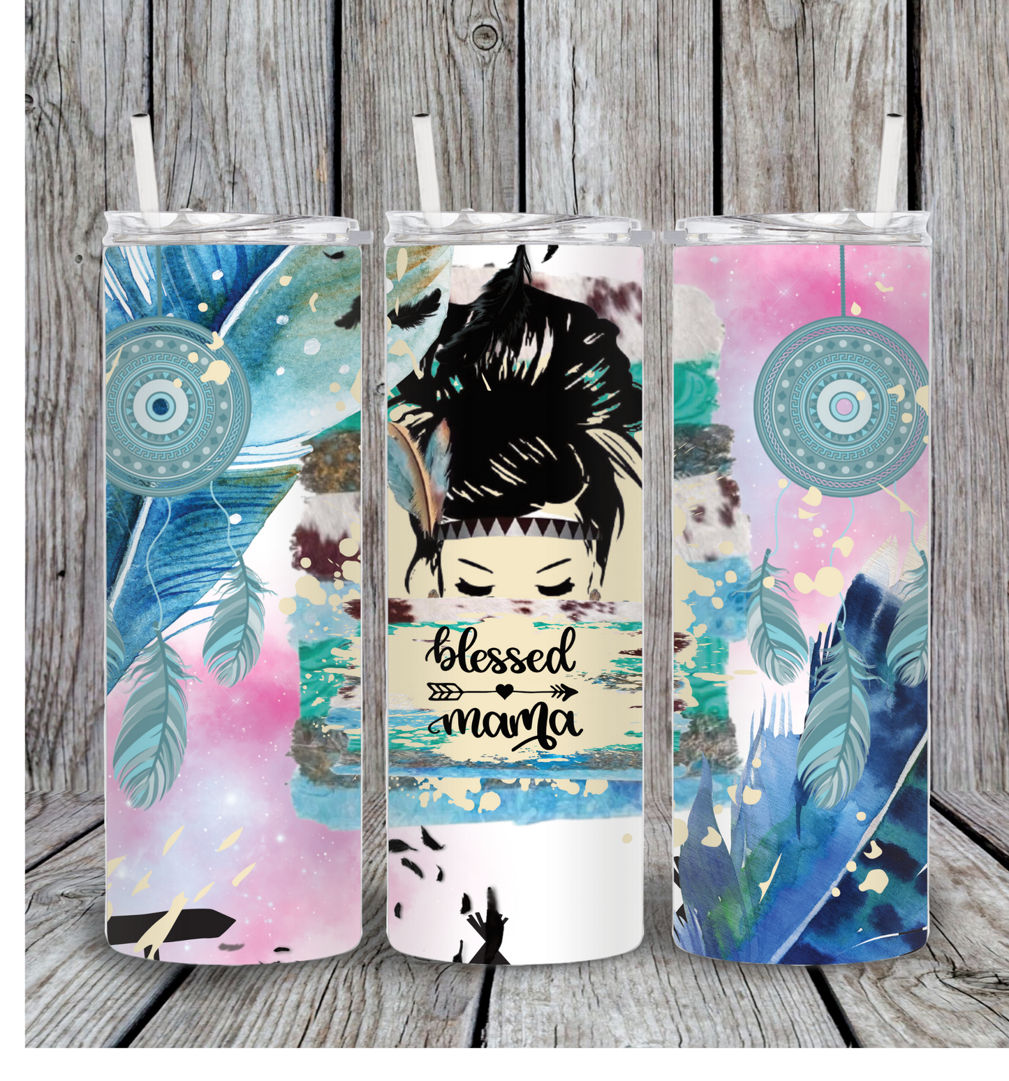 Blessed Mama 20 oz Skinny Tumbler