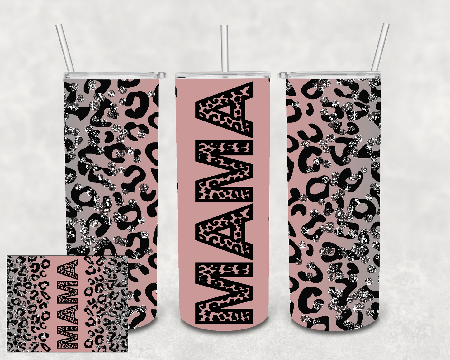 Mama Leopard 20 oz Skinny Tumbler