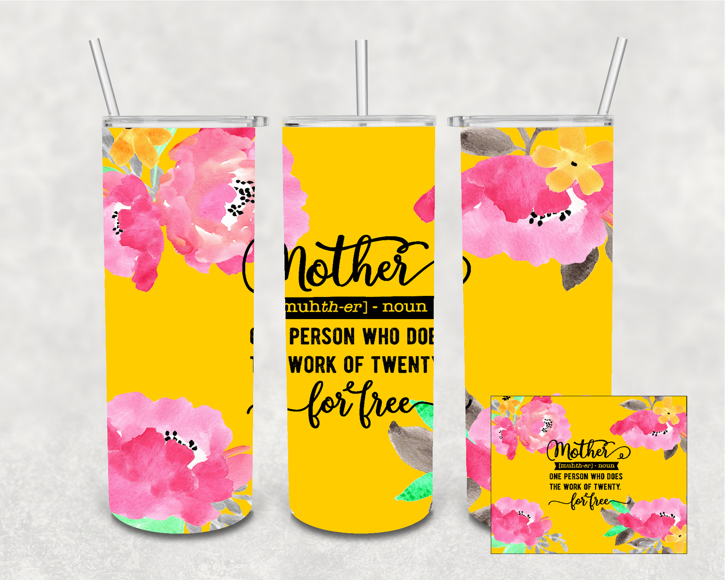 Definition of a Mom 20 Oz Skinny Tumbler