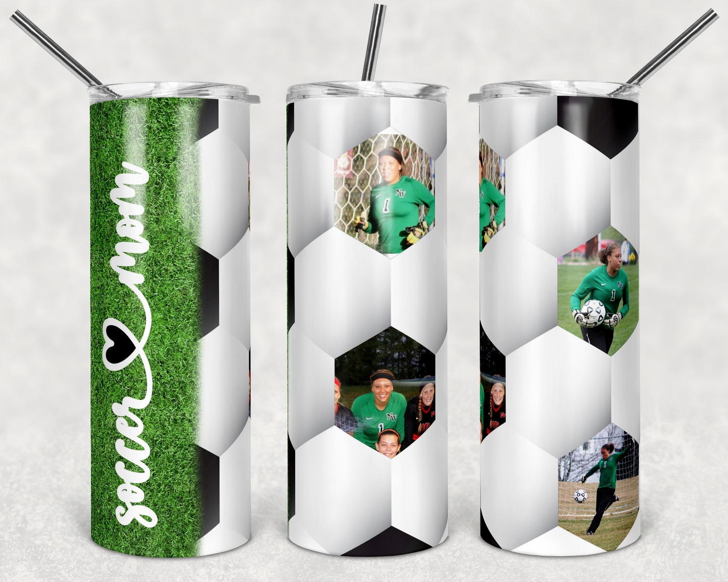 Photo Soccer Mom 20 oz Skinny Tumbler