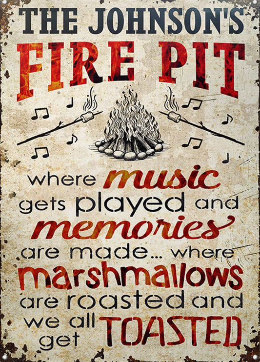 Music Gets Played Firepit Metal Sign