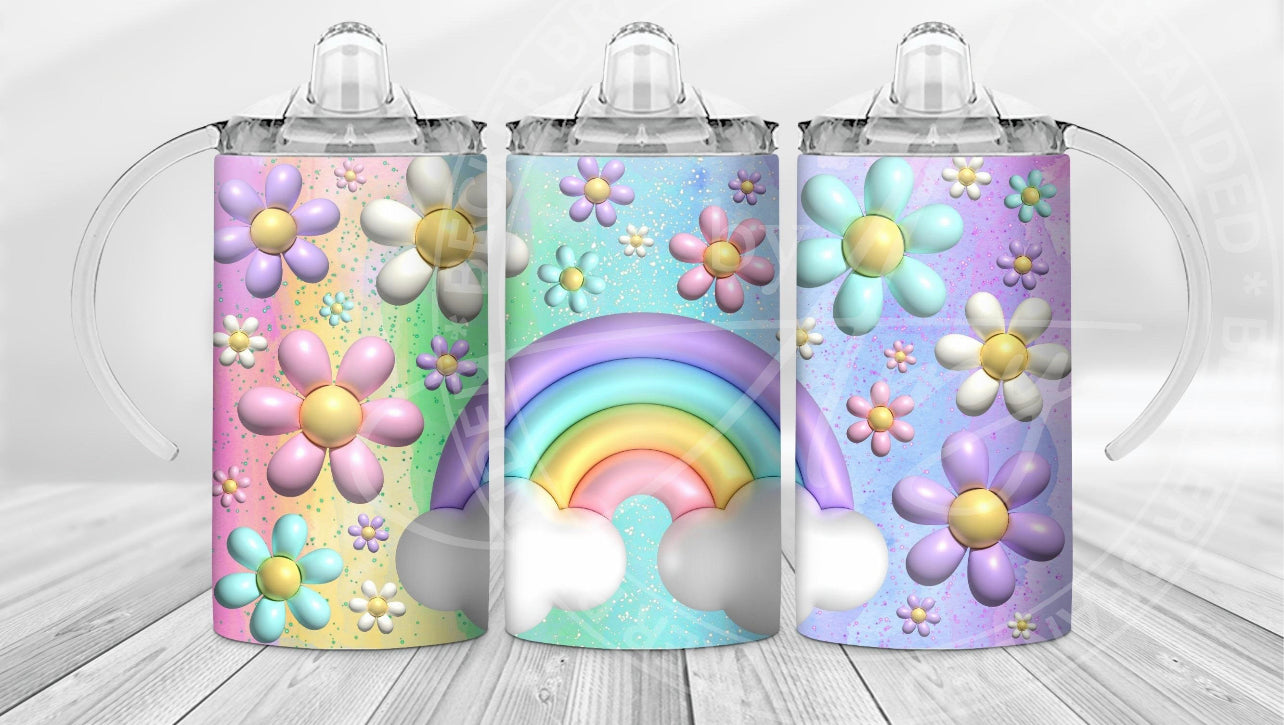 3D Flowers & Rainbows Sippy Cup