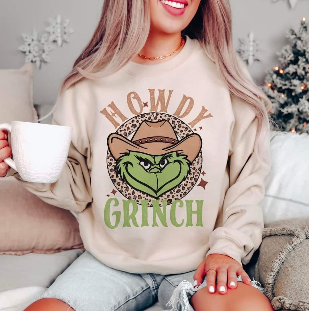 Howdy Grinch Crew Sweatshirt
