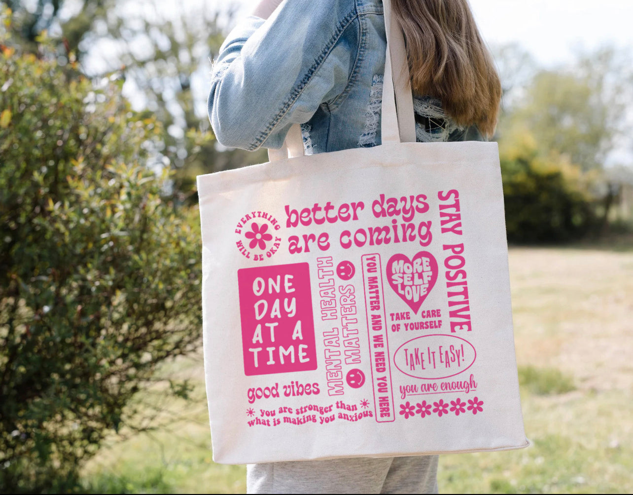 Better Days Linen Tote Bag