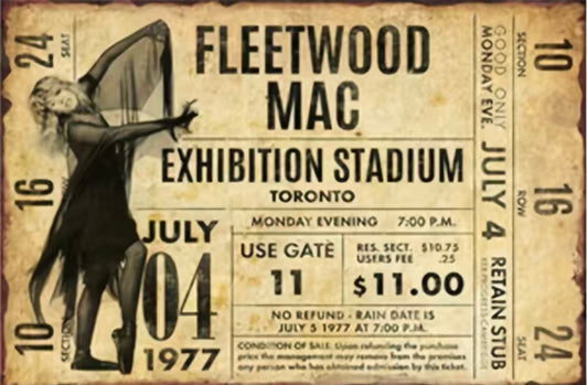 Fleetwood Mac Ticket Metal Sign