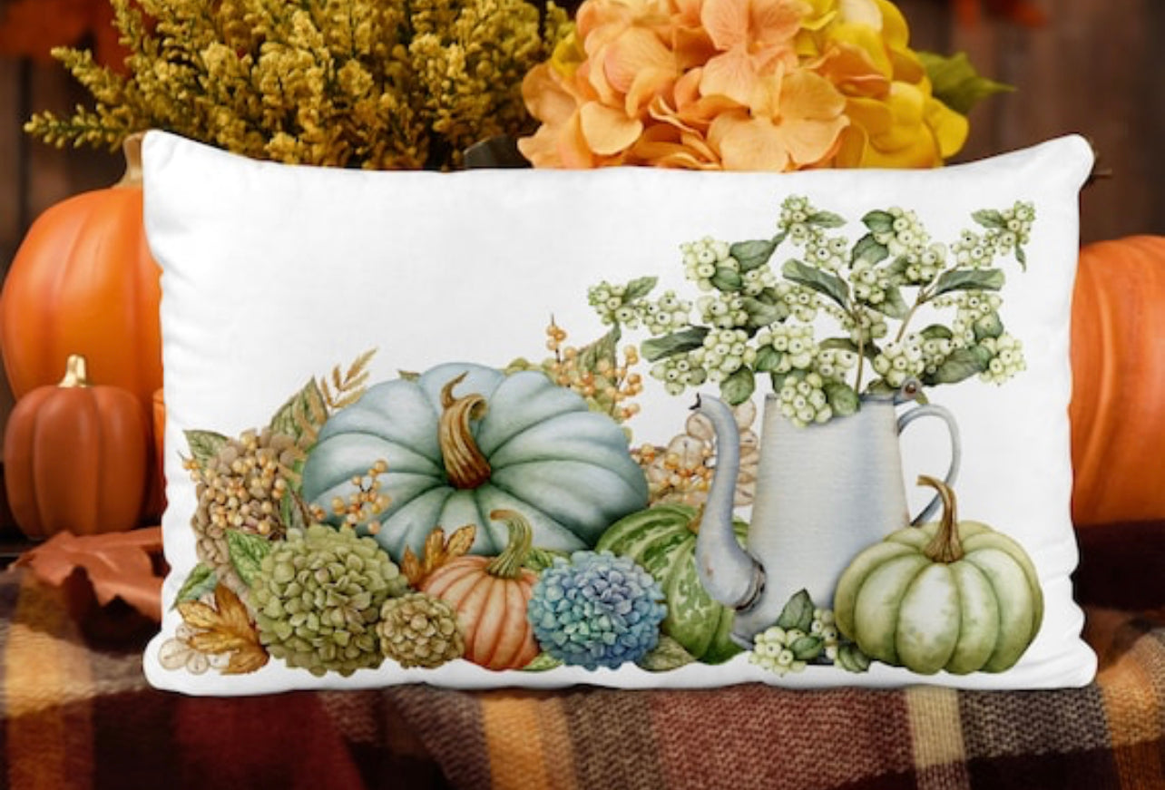 Neutral Pumpkins Lumbar Pillow
