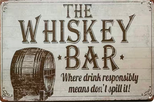 The Whiskey Bar Metal Sign