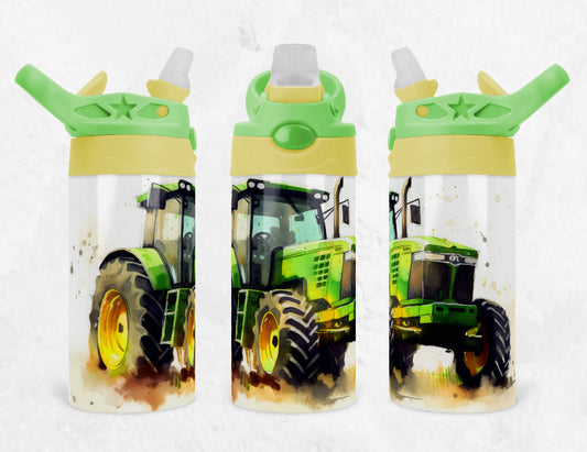 Green Tractor Kids Tumbler