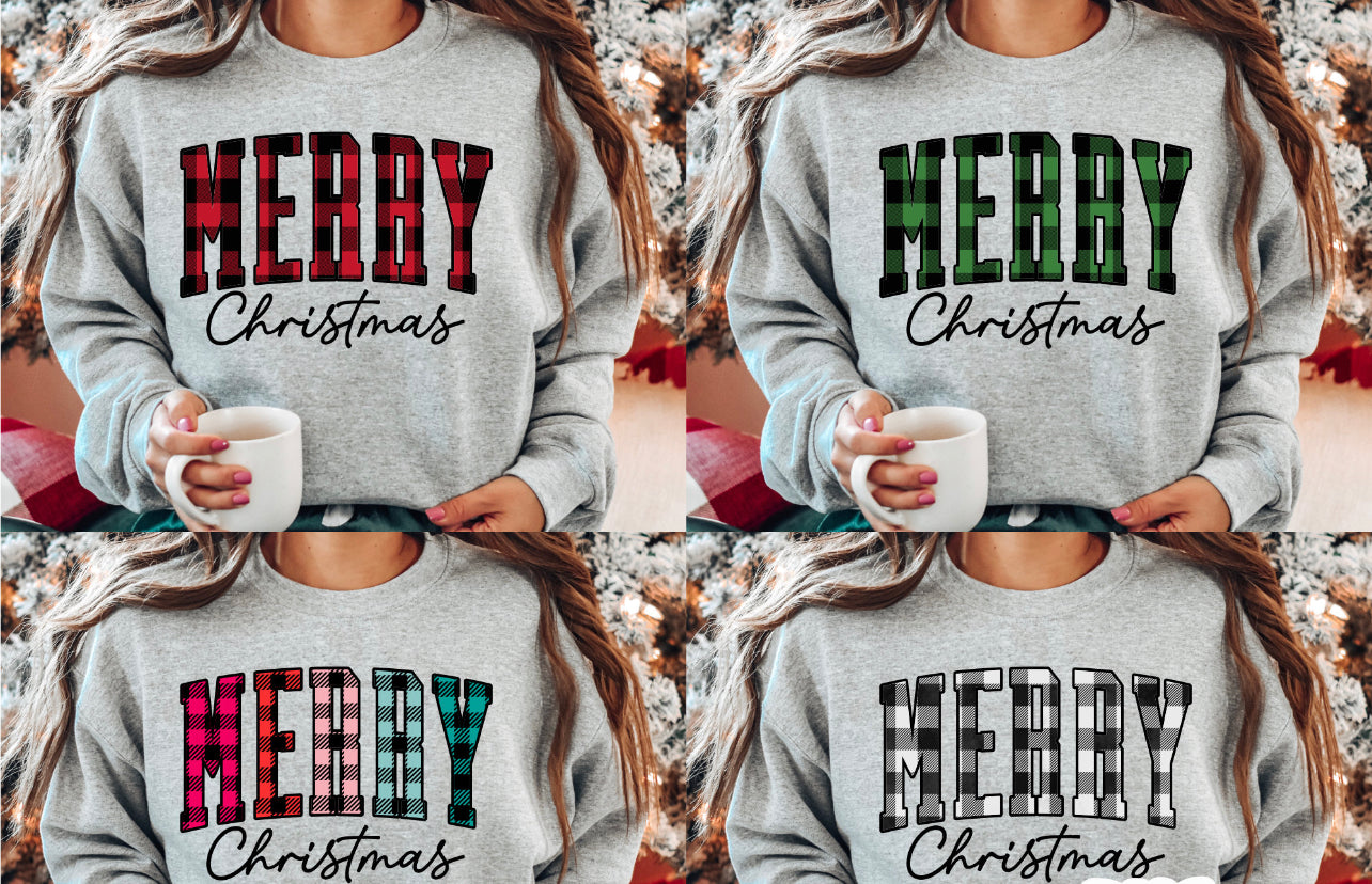 Merry Plaid Crew Sweatshirt