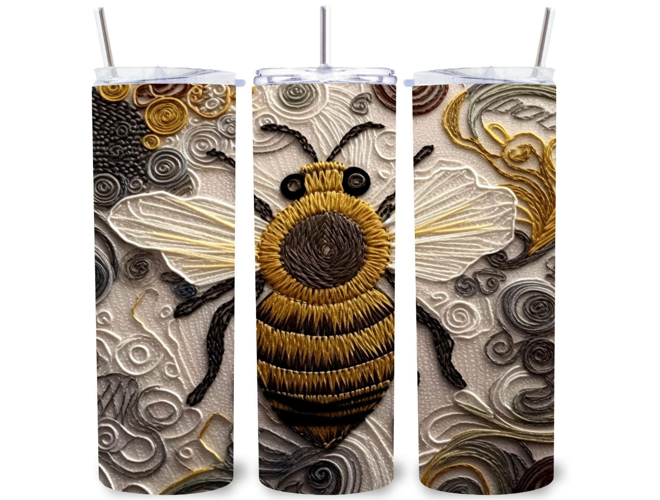 Embroidered Bee 20 oz Tumbler