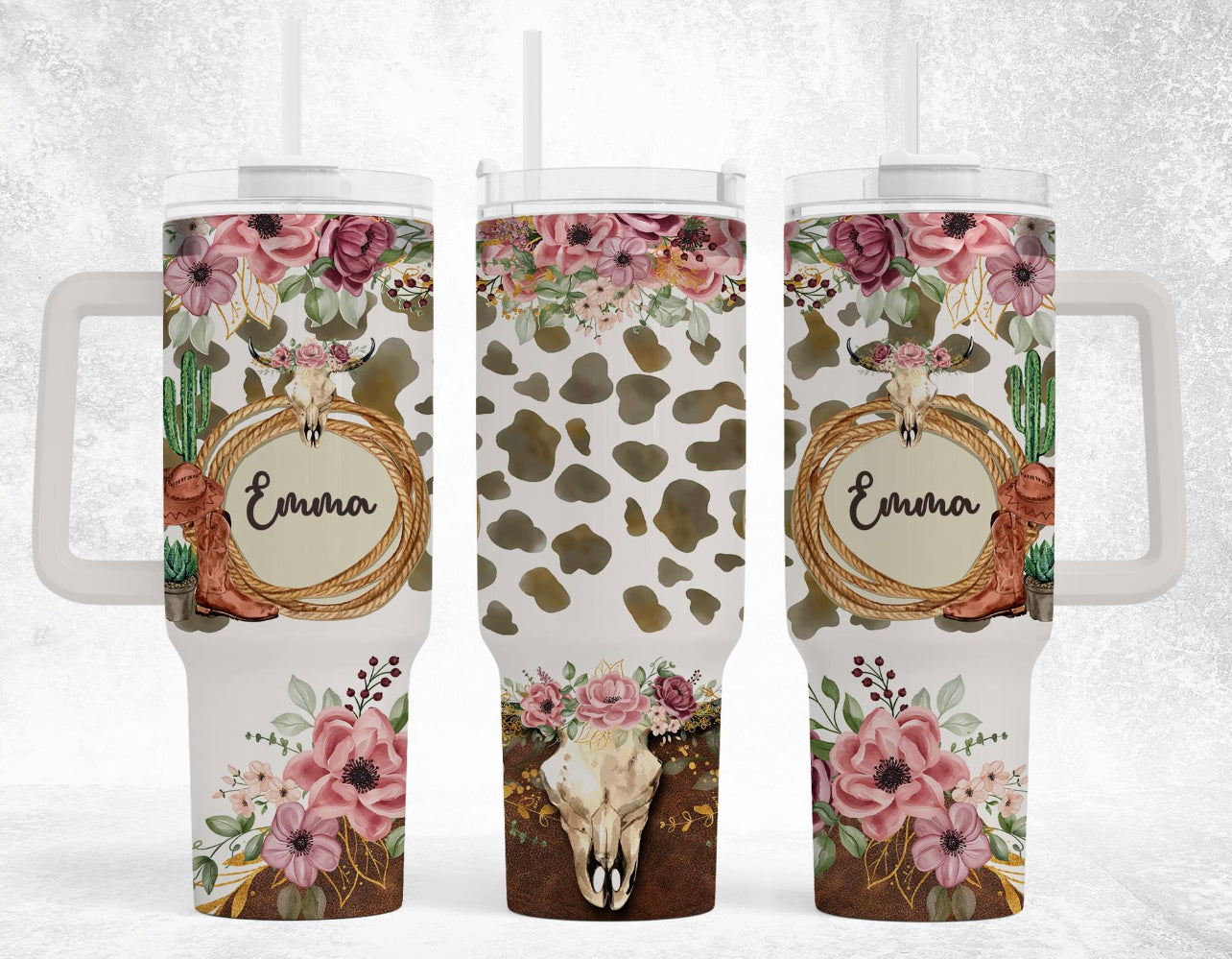 Flowers and the Skull 40 oz Tumbler