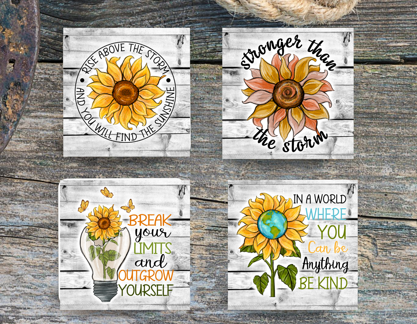Inspirational Sunflower Coaster Set