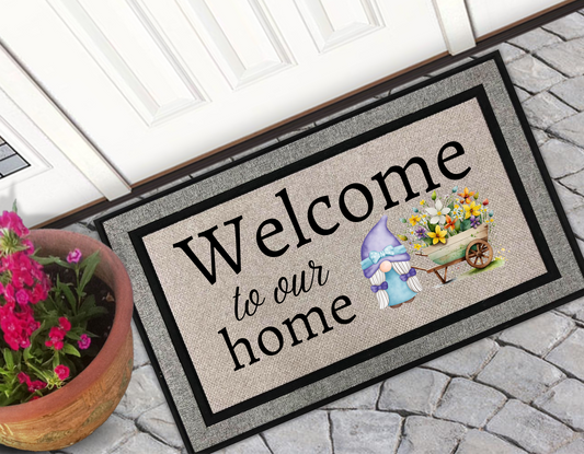 Welcome to Our Home Gnome Doormat