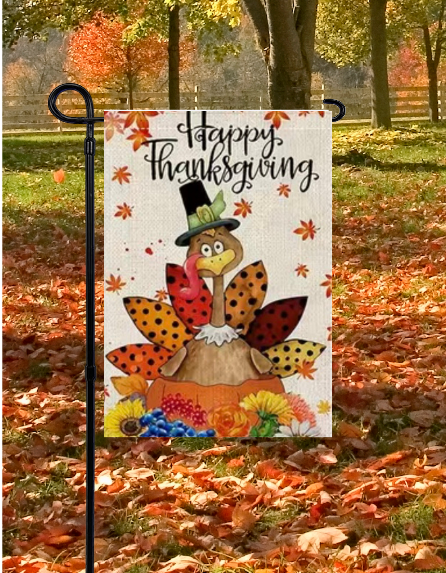 Thanksgiving Turkey Garden Flag