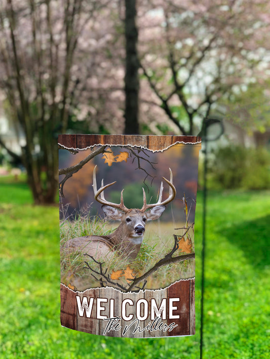 Welcome Deer Garden Flag