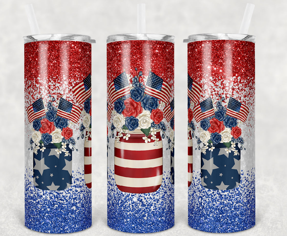 Patriotism in a Jar 20 oz Skinny Tumbler