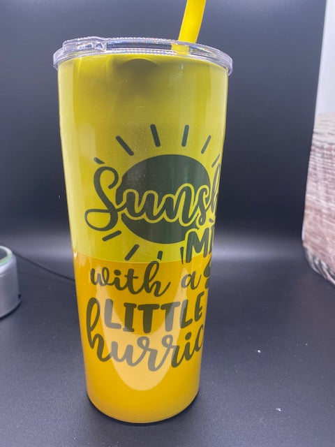 Sunshine with a Little Hurricaine 20 oz Ombre Tumbler