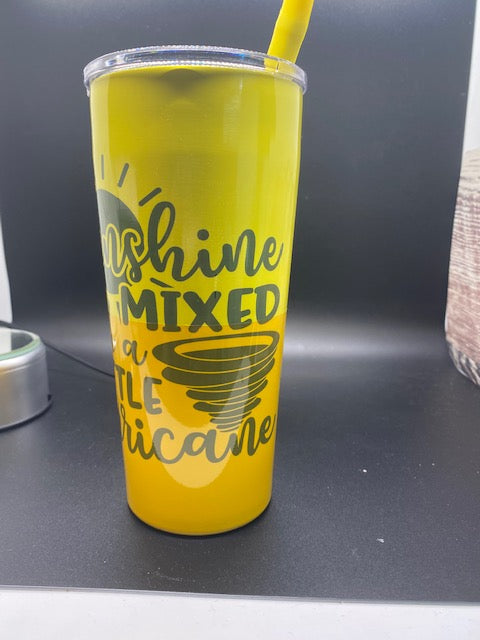Sunshine with a Little Hurricaine 20 oz Ombre Tumbler