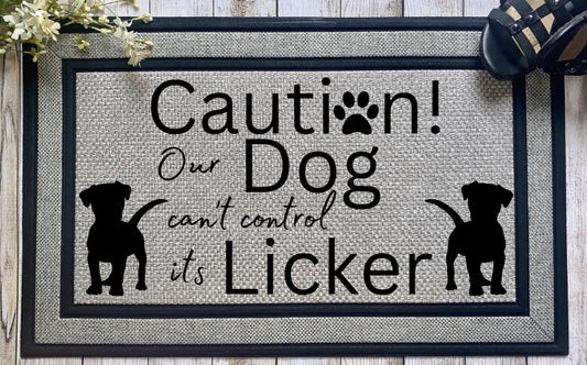 Caution Dog Doormat