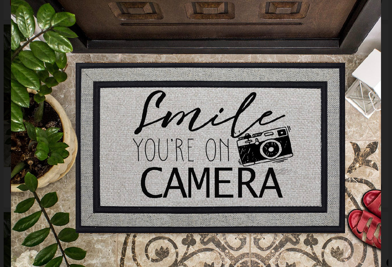 Smile Your on Camera Doormat