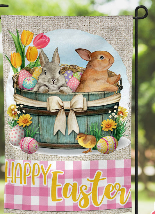 Basket of Bunnies Garden Flag