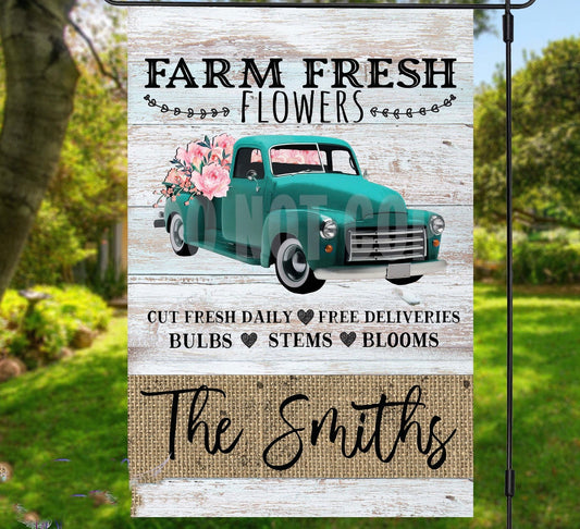 Farm Fresh Flowers Garden Flag