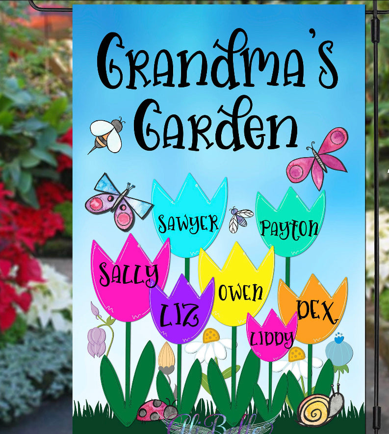 Grandmas Tulip Garden FlagGarden