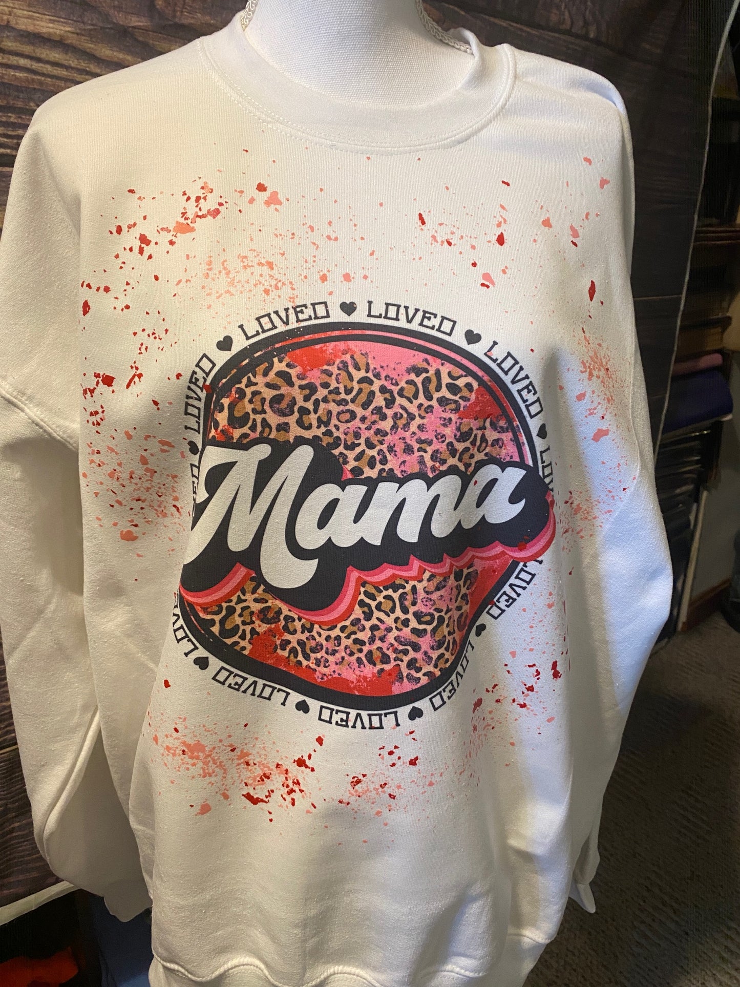 Mama is  Loved Confetti Crew Sweatshirt