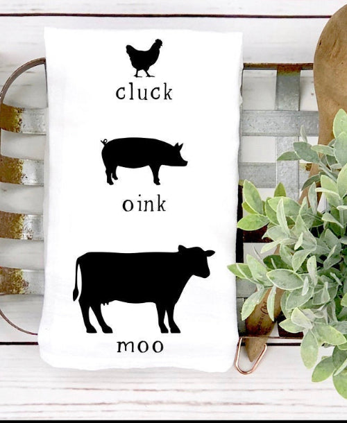 Cluck Oink Cluck Kitchen Towel