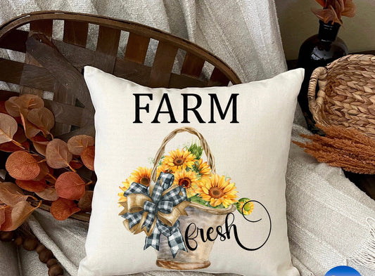 Farm Fresh Sunflowers Pillow
