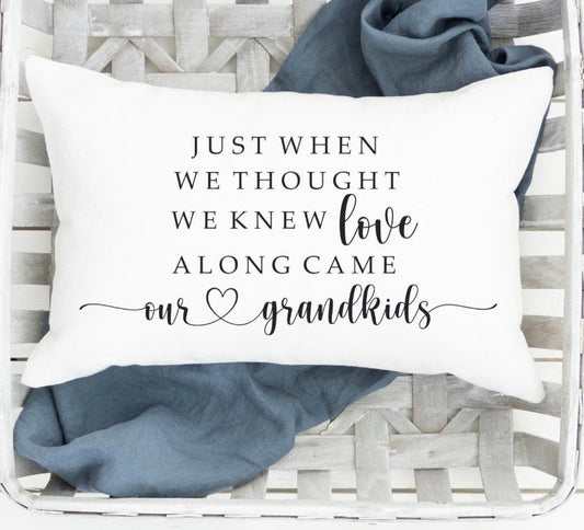 Along Came Our Grandkids Lumbar Pillow