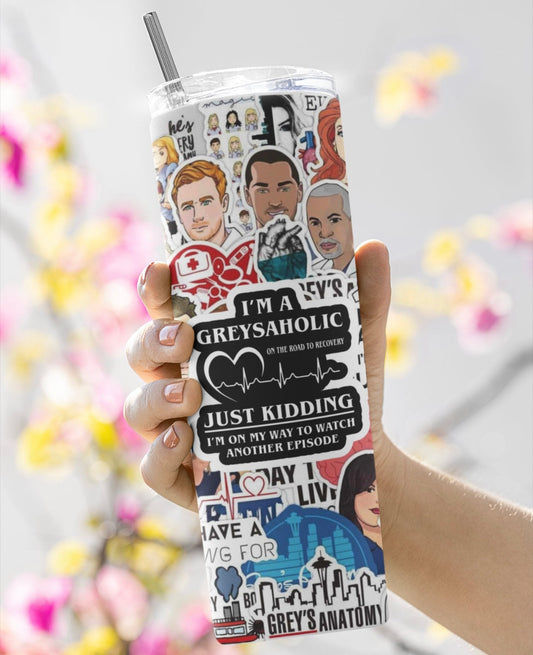 Greysaholic 20 oz Skinny Tumbler