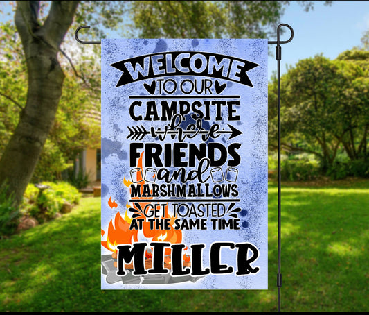 Welcome to Our Campsite Mini Flag