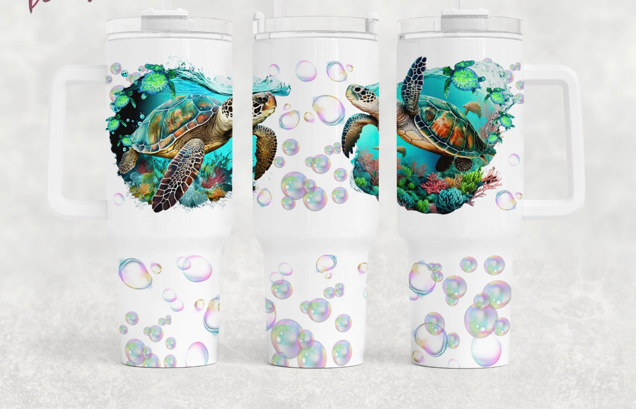 Sea Turtles 40 oz Handled Tumbler