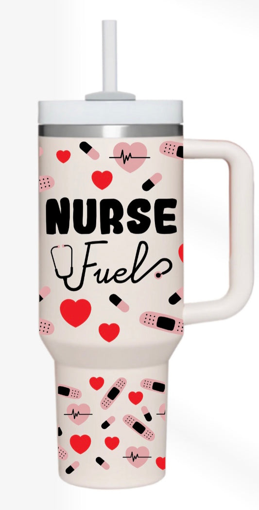 Nurse Fuel 40 oz Handled Tumbler