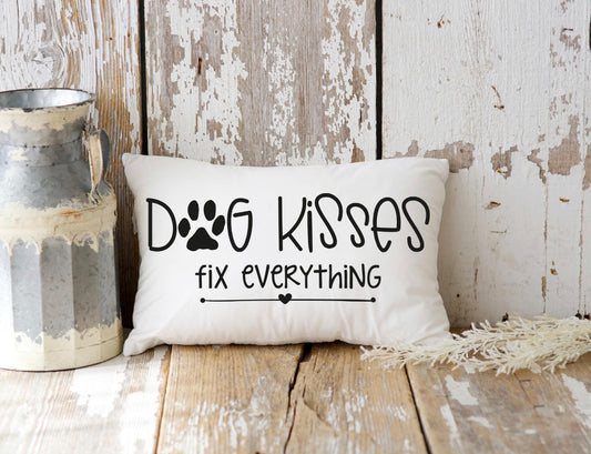 Dog Kisses Fix Everything Lumbar Pillow