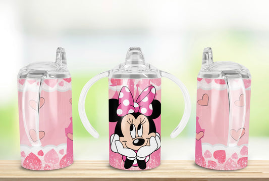 Pink Mouse Bow 12 oz Sippy Cup