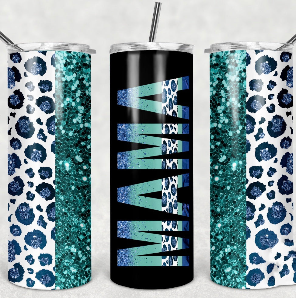 Mama Leopard & Sparkle 20 oz Skinny Tumbler