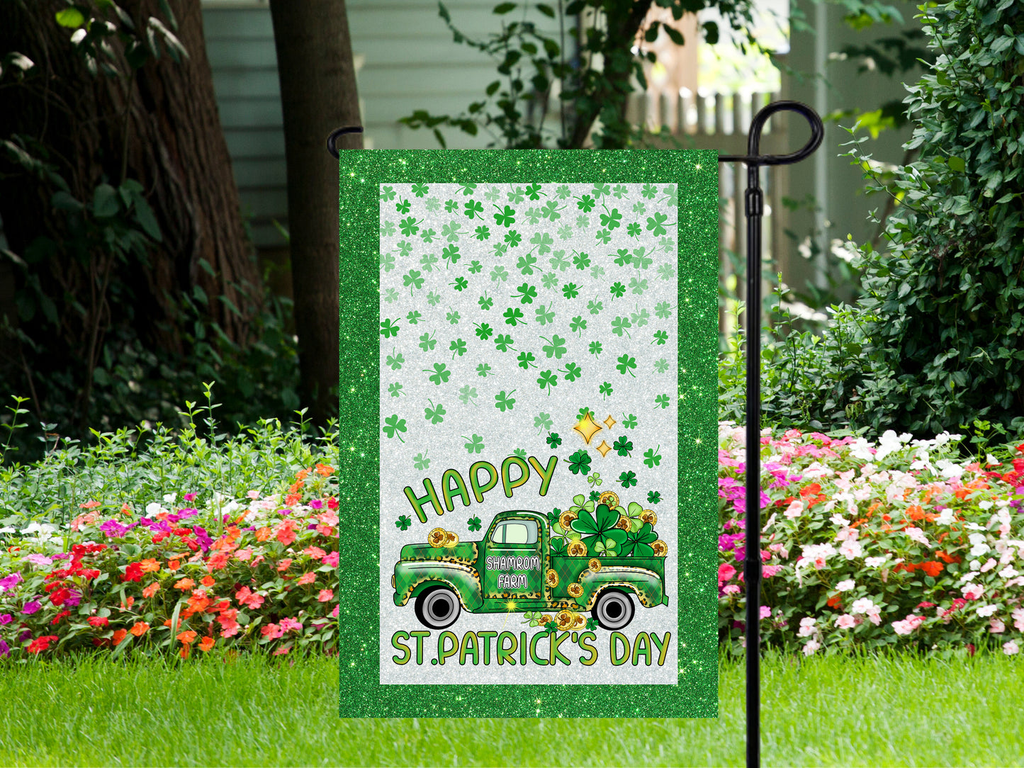 Happy St. Patrick's Day Truck Garden Flag