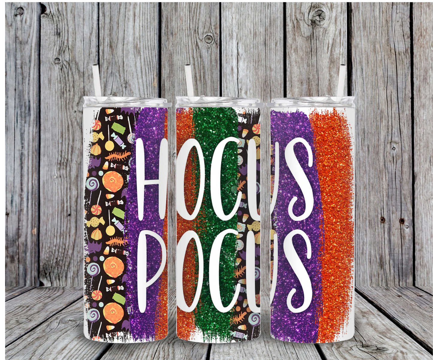 Colorful Hocus Pocus themed 20 oz Skinny Tumbler