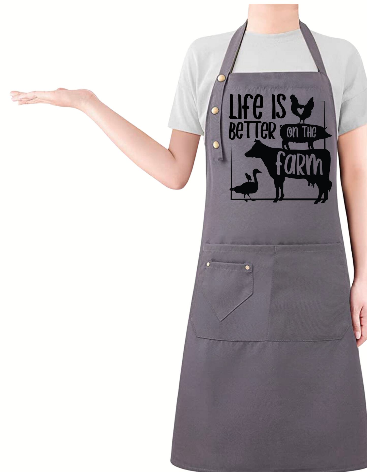 Grey Graphic Aprons
